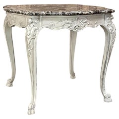 19th Century French Regence Painted Marble Top Table