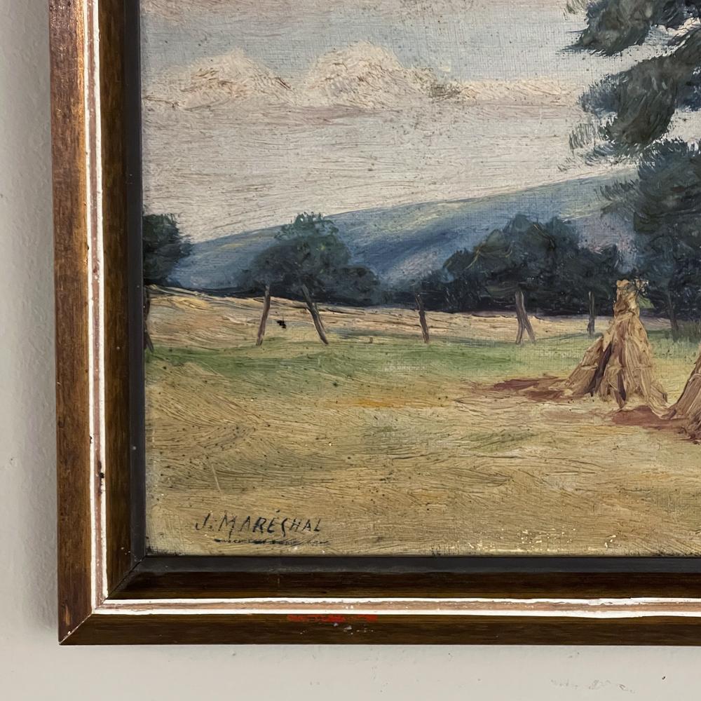 Antique Framed Oil Painting on Canvas by J. Marechal In Good Condition For Sale In Dallas, TX