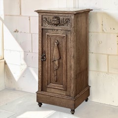 Rustic Antique Neoclassical Marble Top Nightstand ~ Pedestal