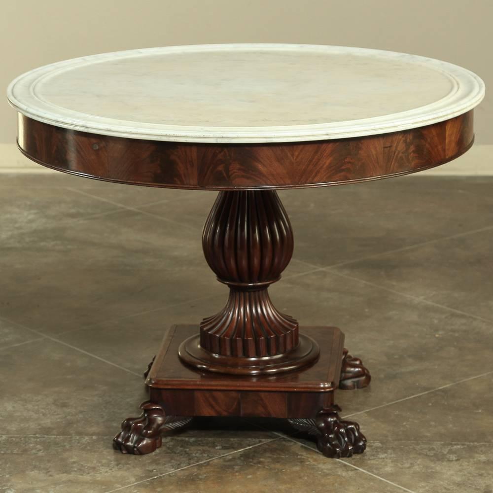 19th Century Louis Philippe Marble-Top Center Table 5