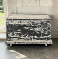 Early 19th Century Rustic Swedish Painted Trunk ~ Blanket Chest ~ Coffee Table