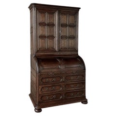 19th Century French Bookcase, Cylinder Secretary