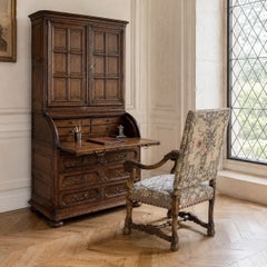 19th Century French Bookcase, Cylinder Secretary