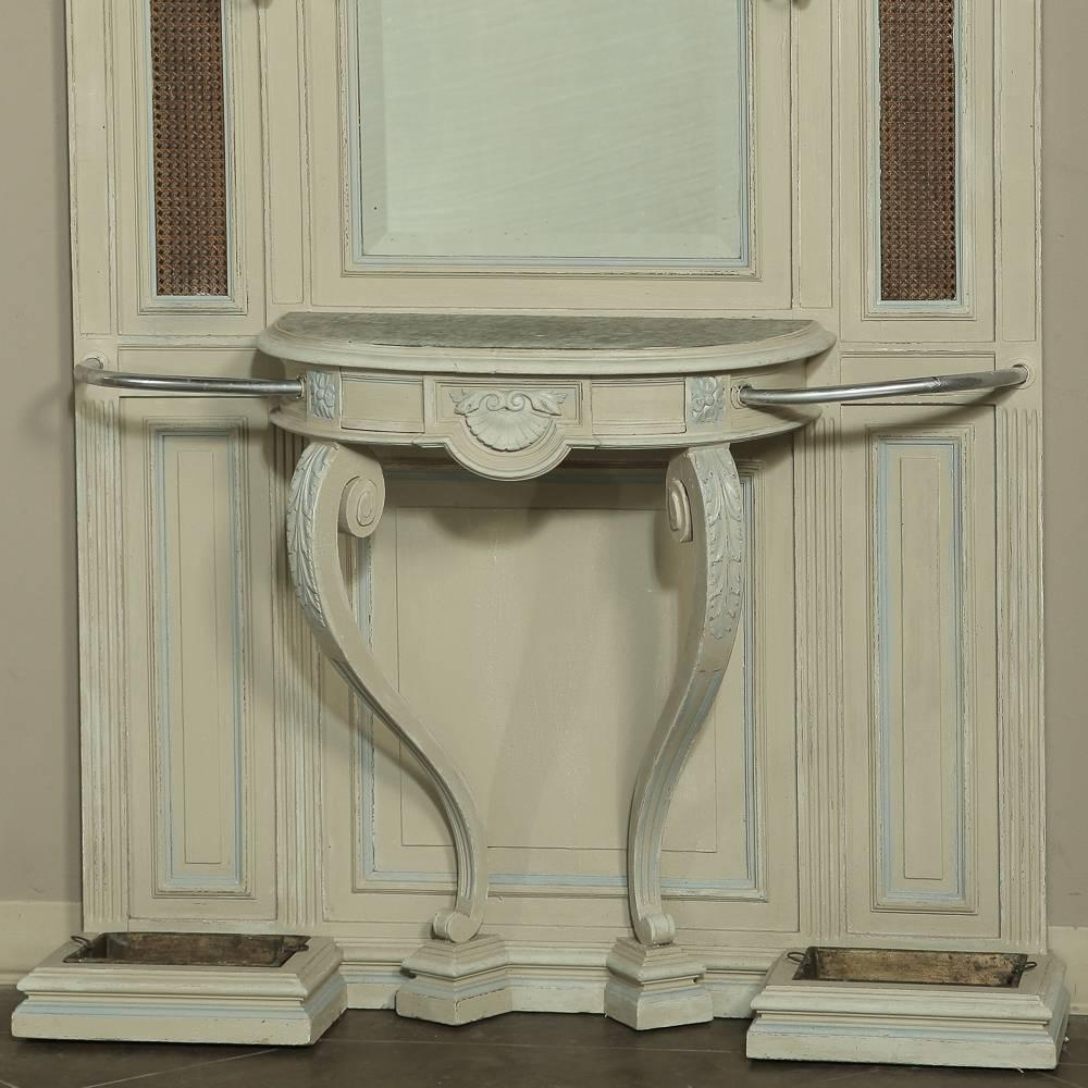 Cane 19th Century French Louis XVI Style Neoclassical Painted Hall Tree