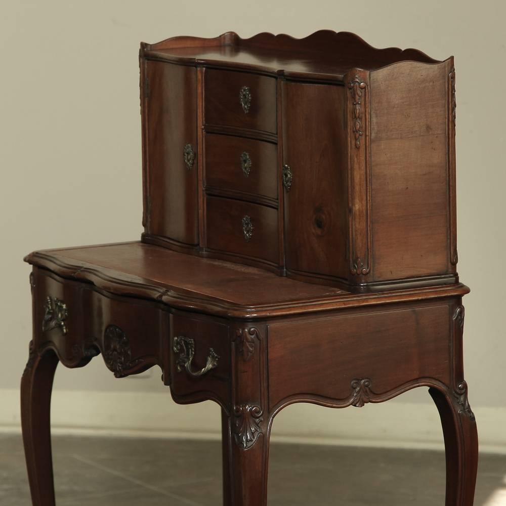 Late 19th Century Antique French Walnut Louis XV Vanity/Desk