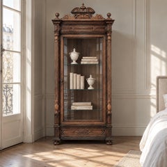 19th Century French Walnut Henri II Bookcase ~ Display Armoire