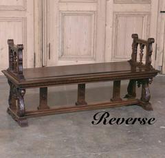 19th Century French Renaissance Hall Bench