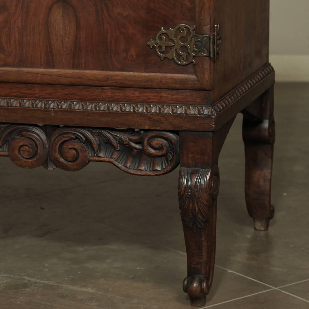 Hand-Carved Antique English Walnut Chippendale Sideboard