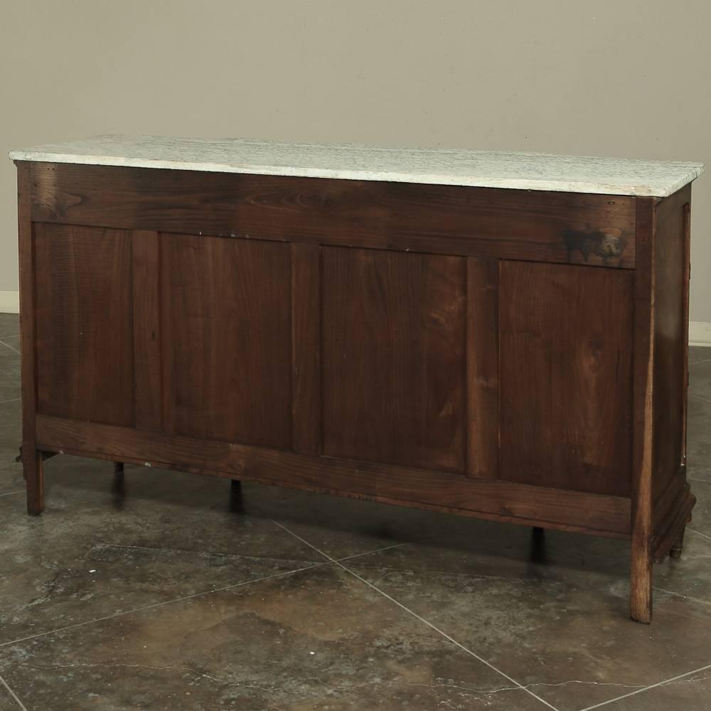19th Century French Neoclassical Marble-Top Walnut Buffet 5
