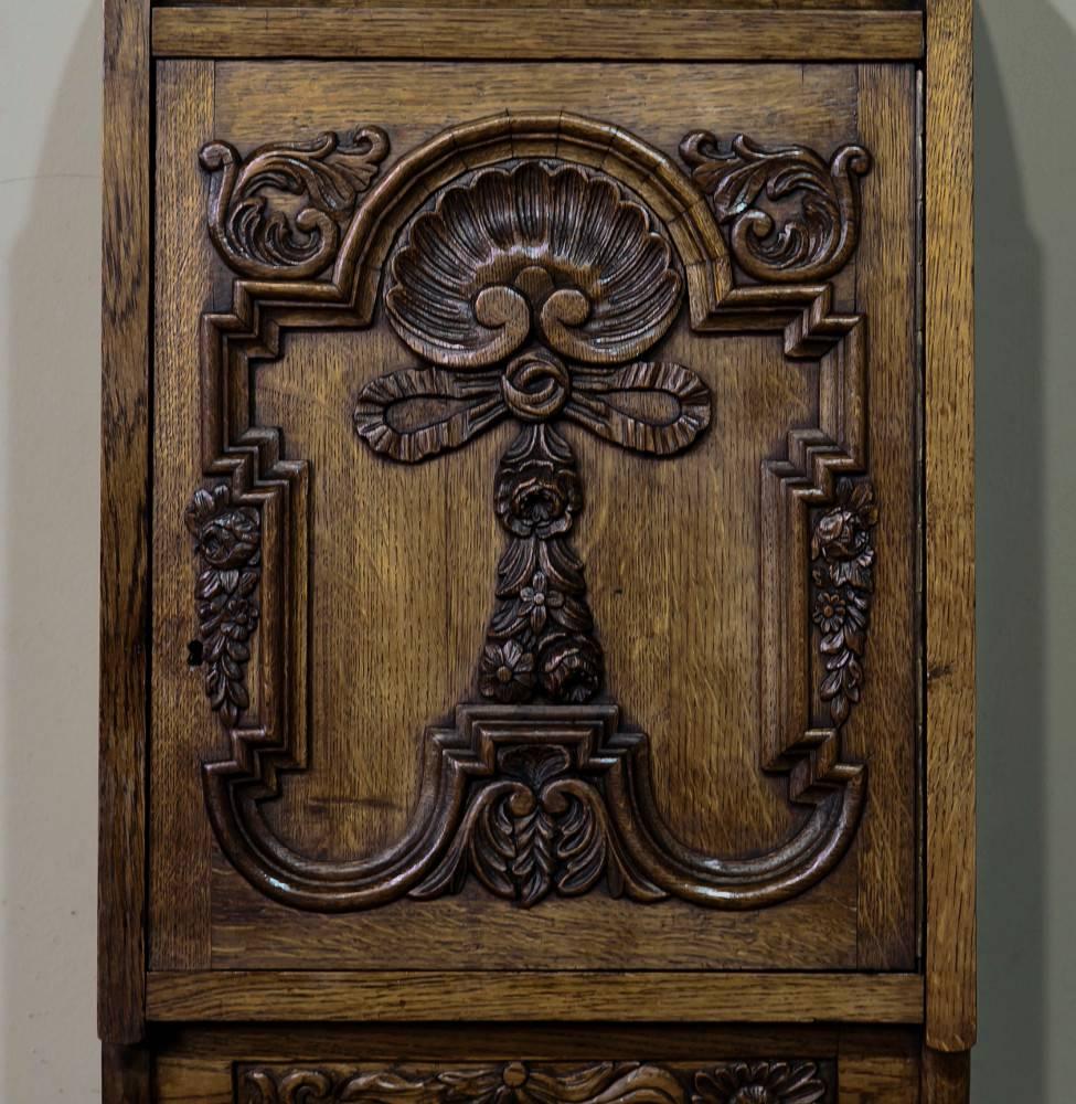 19th Century Country French Baroque Wall Cabinet In Excellent Condition In Dallas, TX