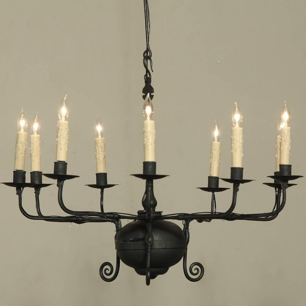 Antique Wrought Iron Chandelier at 1stdibs