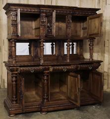 19th Century Italian Renaissance Walnut Two-Tiered Buffet