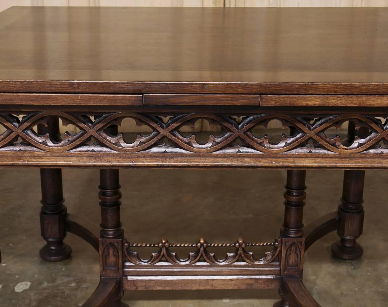 19th Century French Gothic Draw-Leaf Dining Table 3
