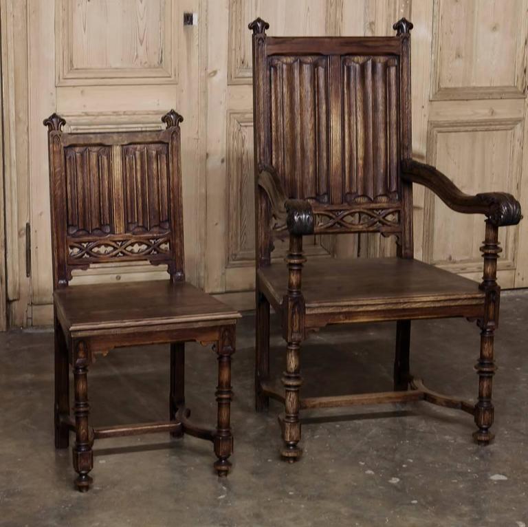 Set of Six 19th Century French Gothic Dining Chairs at 1stDibs gothic
