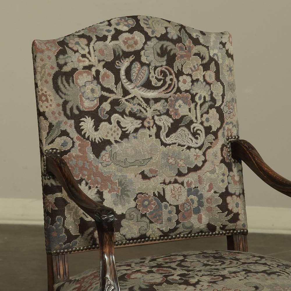 Antique Louis XV Armchair with Original Chinoiserie Needlepoint Tapestry 2