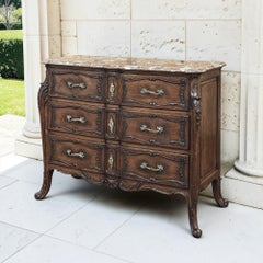 19th Century French Louis XIV Marble Top Commode ~ Chest of Drawers