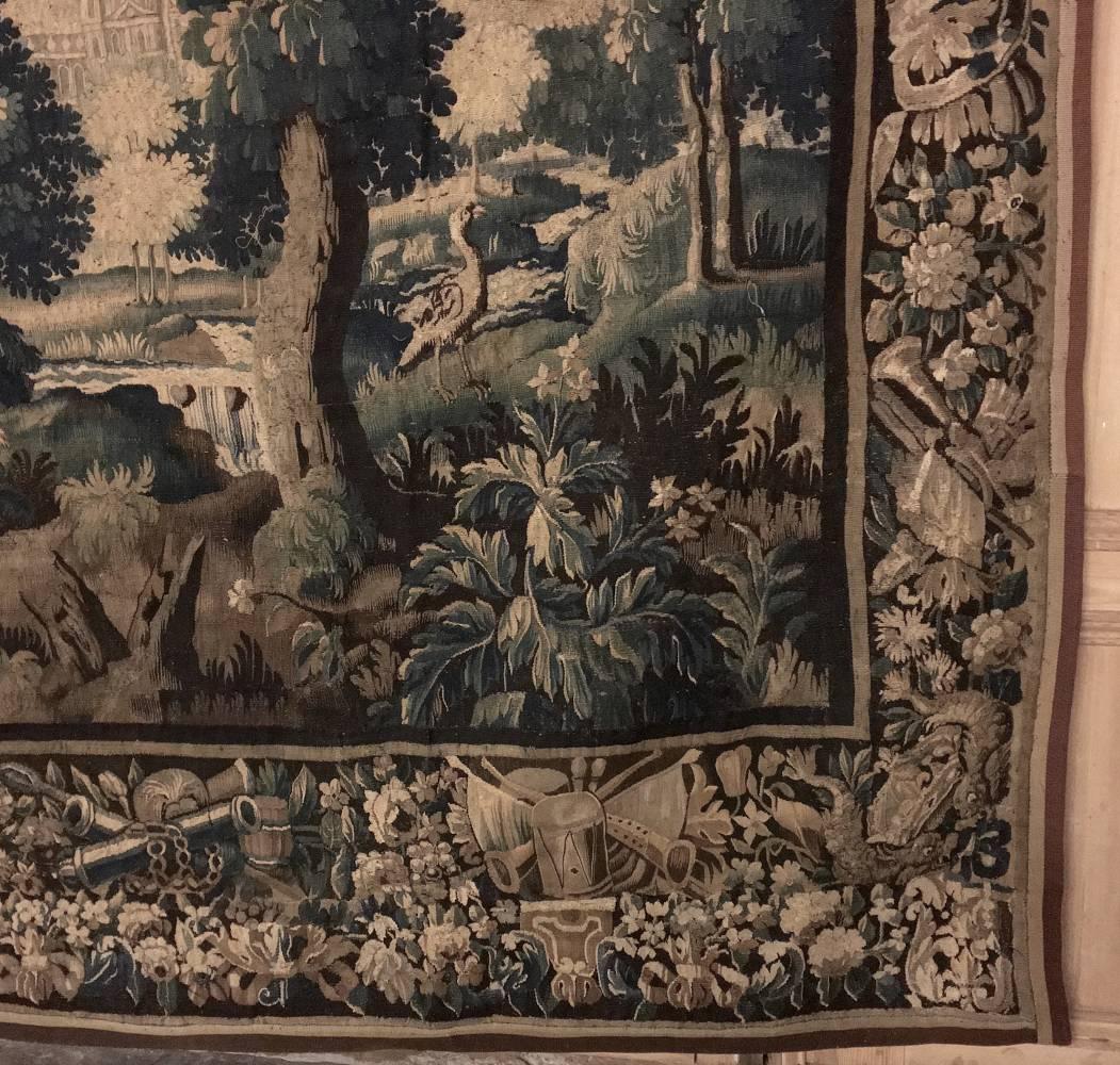 Grand 17th Century Oudenaarde Flemish Antique Tapestry In Excellent Condition In Dallas, TX