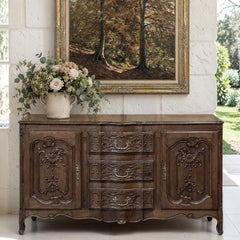 18th Century Liège Louis XV Period Carved Oak Buffet