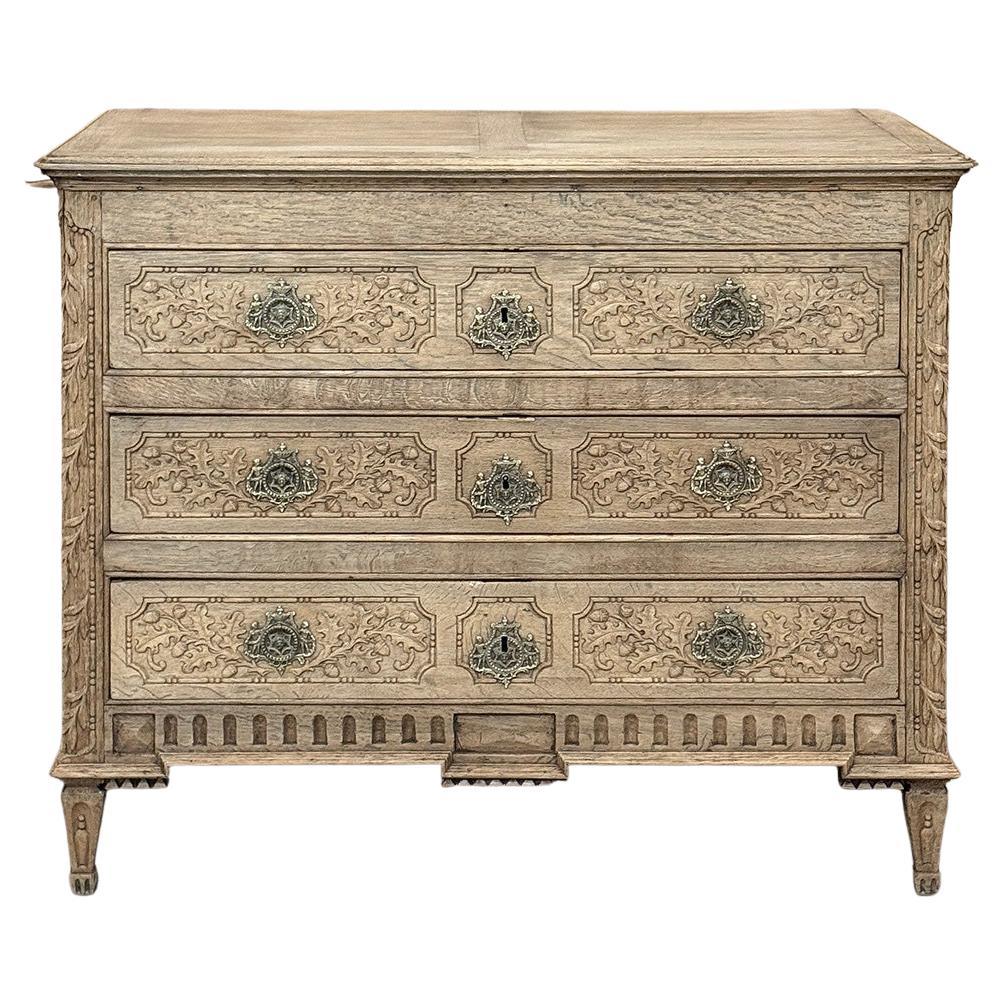 18th Century French Louis XVI Commode in Stripped Oak For Sale