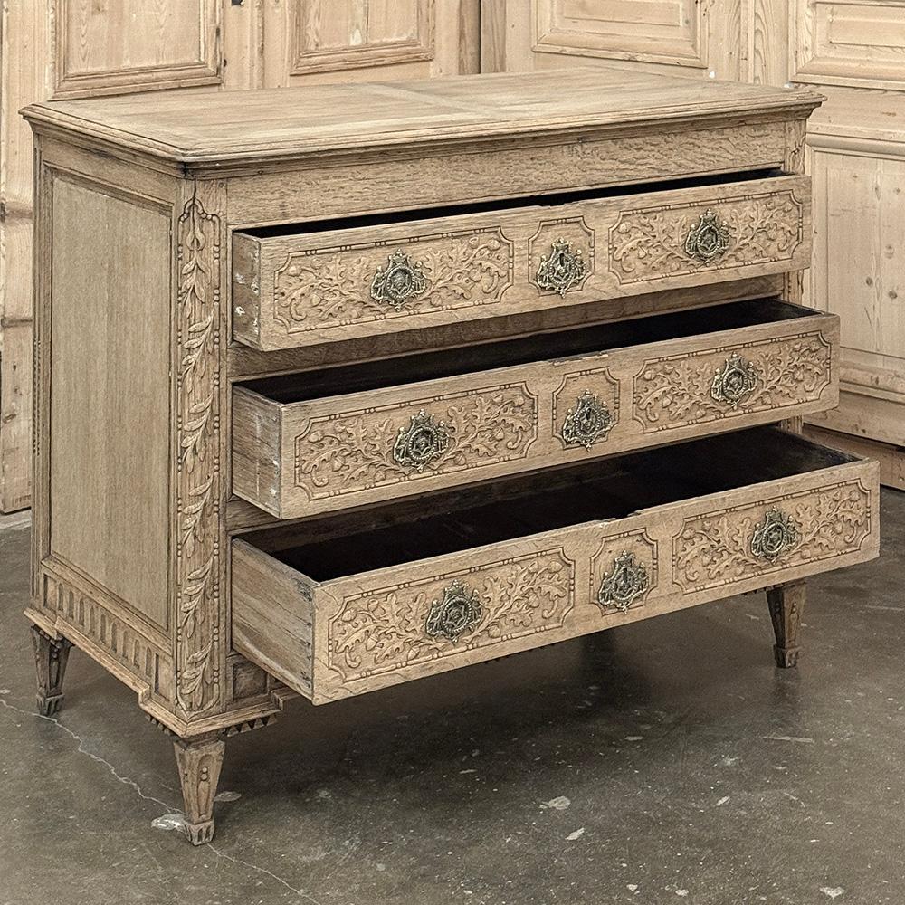 18th Century French Louis XVI Commode in Stripped Oak For Sale 9