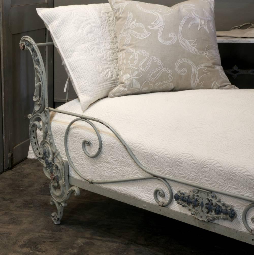 19th Century Wrought Iron Painted Campaign Bed 1