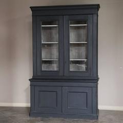 19th Century Antique Louis Philippe Period Grand Painted Solid Pine Bookcase