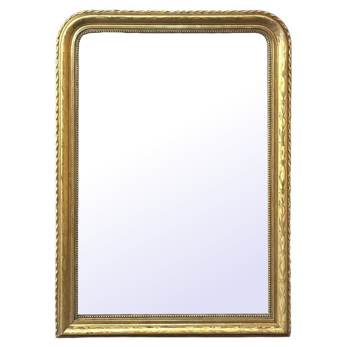 Espejo francés de madera dorada de la época Louis Philippe del siglo XIX