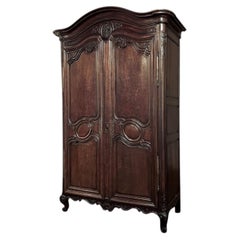 Early 19th Century Normandy Solid Mahogany Country French Armoire