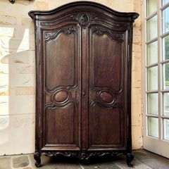 Early 19th Century Normandy Solid Mahogany Country French Armoire