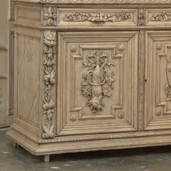 19th Century French Renaissance Hunt Stripped Oak Bookcase