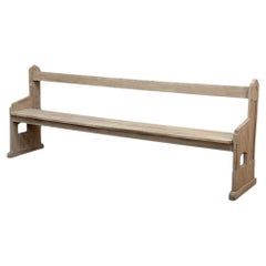 19th Century Gothic Revival Stripped Oak Church Bench