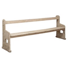 Banc d'église en chêne brut de style néo-gothique du XIXe siècle