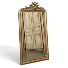 19th Century French Louis XVI Giltwood Mirror with Lovebirds