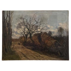 Late 19th Century Pastoral Oil Painting Signed J.B. François