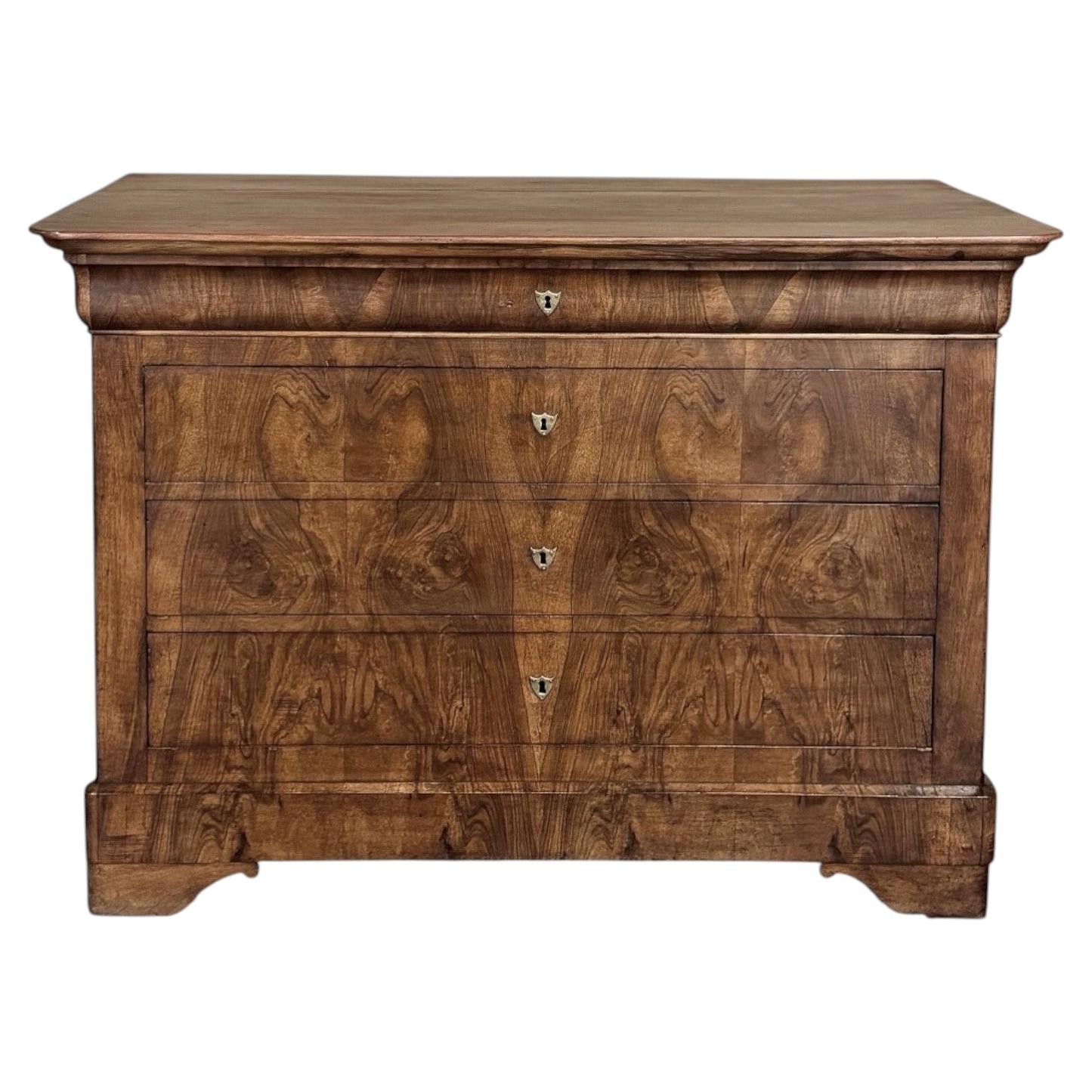19th Century French Louis Philippe Walnut Commode For Sale