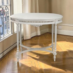 Antique French Louis XVI Painted Oval Center Table ~ End Table
