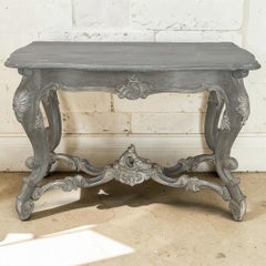 Mesa de centro francesa del siglo XIX, de estilo Regencia, tallada y pintada a mano