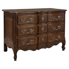 Antique Country French Louis XV Style Solid Oak Commode