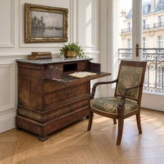 19th Century French Louis Philippe Marble Top Commode ~ Secretary