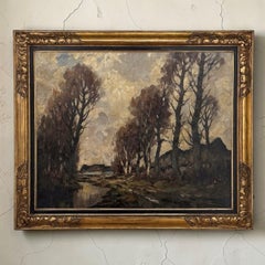 Framed Oil Painting on Canvas by Leo Libert (1908-1950) 'Autumn in the Campine'