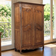 19th Century Country French Fruitwood Armoire from Normandy