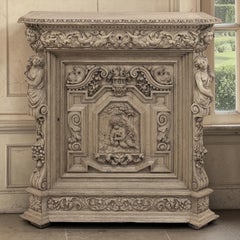 19th Century French Renaissance Revival Hand Carved Oak Buffet in Stripped Oak