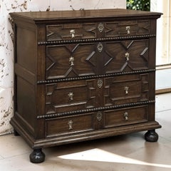 Early 19th Century English Oak Jacobean Style Chest of Drawers