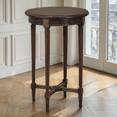 Antique French Louis XVI Style Hand Carved Walnut Guéridon ~ Side Table