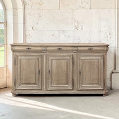 18th Century Country French Neoclassical Stripped Oak Buffet