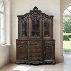 19th Century Country French Régence Liégeois Oak China Buffet