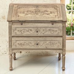 18th Century French Louis XVI Secretary Desk in Stripped Oak