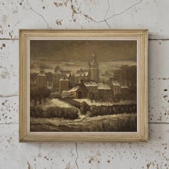 Framed Oil Painting on Board by Maurice Fourneau (1900-1990) 'Winter Village'