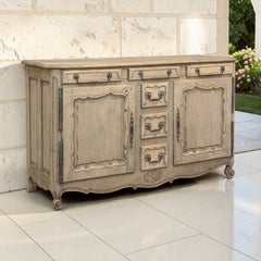 19th Century Country French Stripped Buffet with Original Hardware