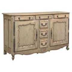 19th Century Country French Stripped Buffet with Original Hardware